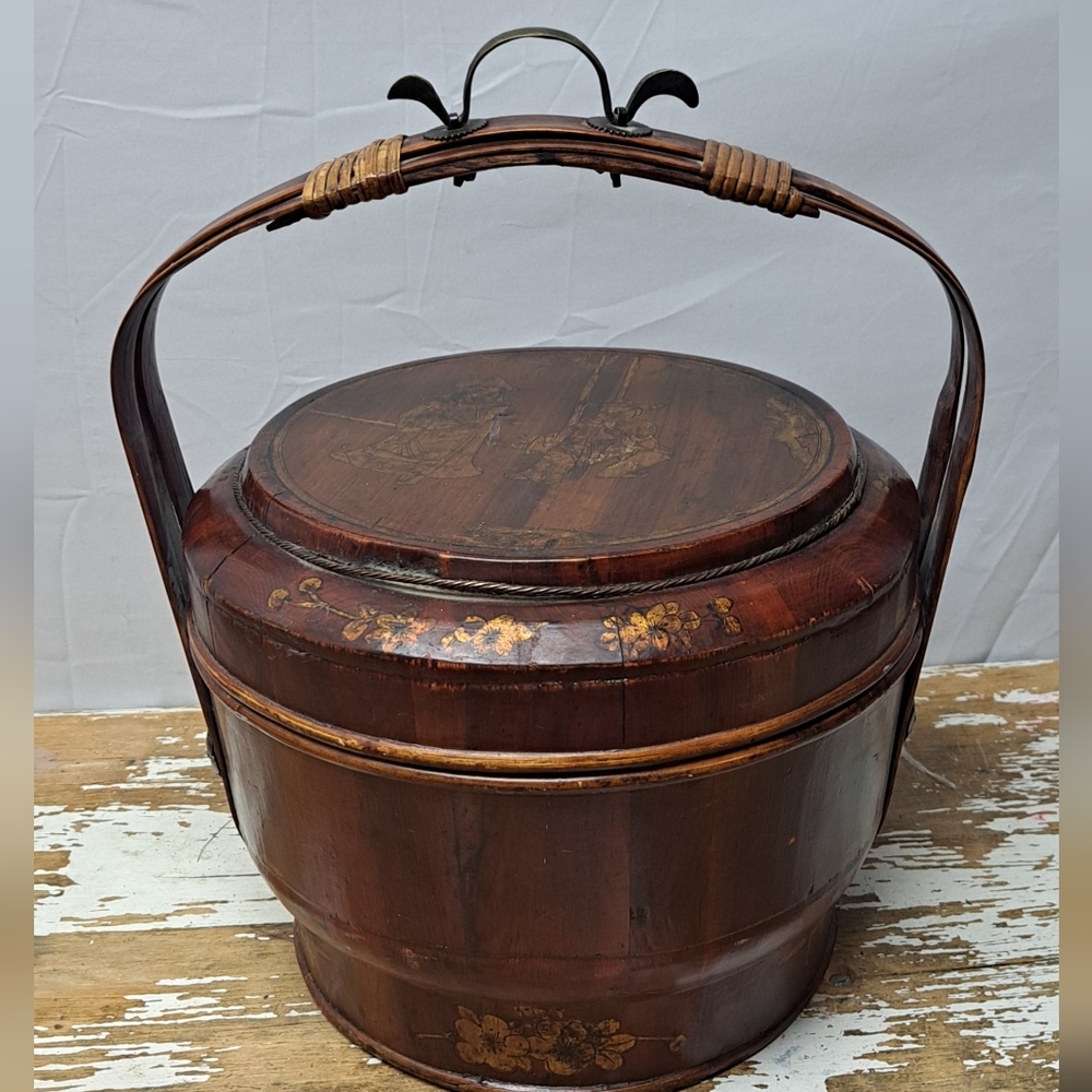 Vintage Antique Asian Wedding Basket